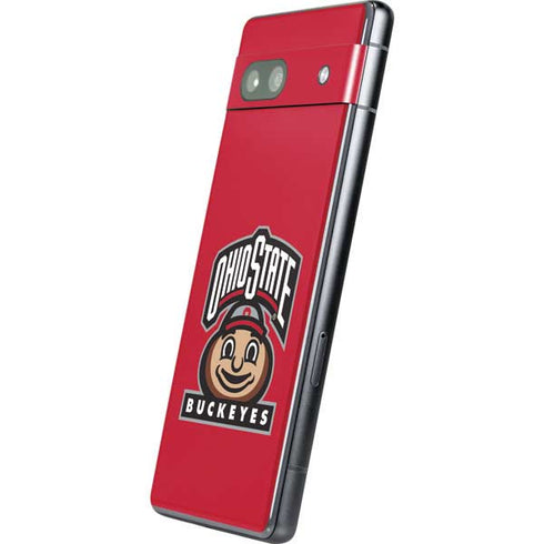 Ohio State University OSUBuckeyes Light Grey Google Pixel 7a Skin